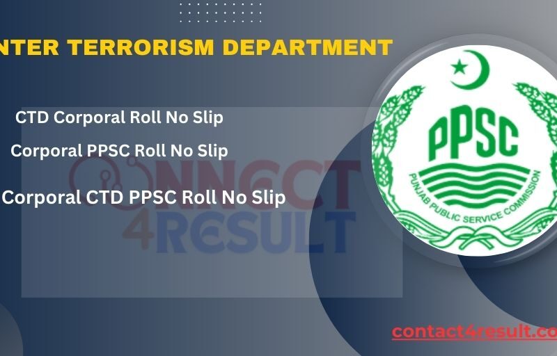 Corporal Jobs PPSC Roll No Slip 2024