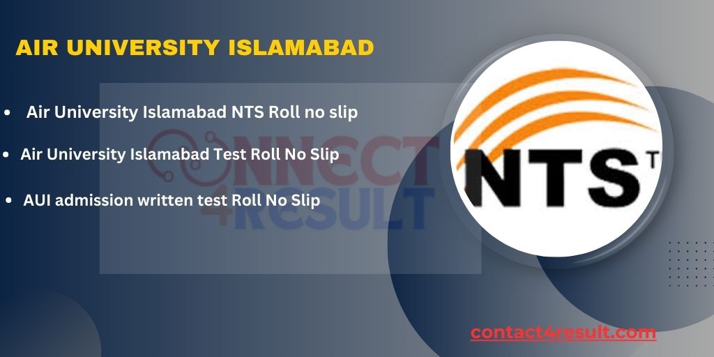 AUI Admission NTS roll no slip 